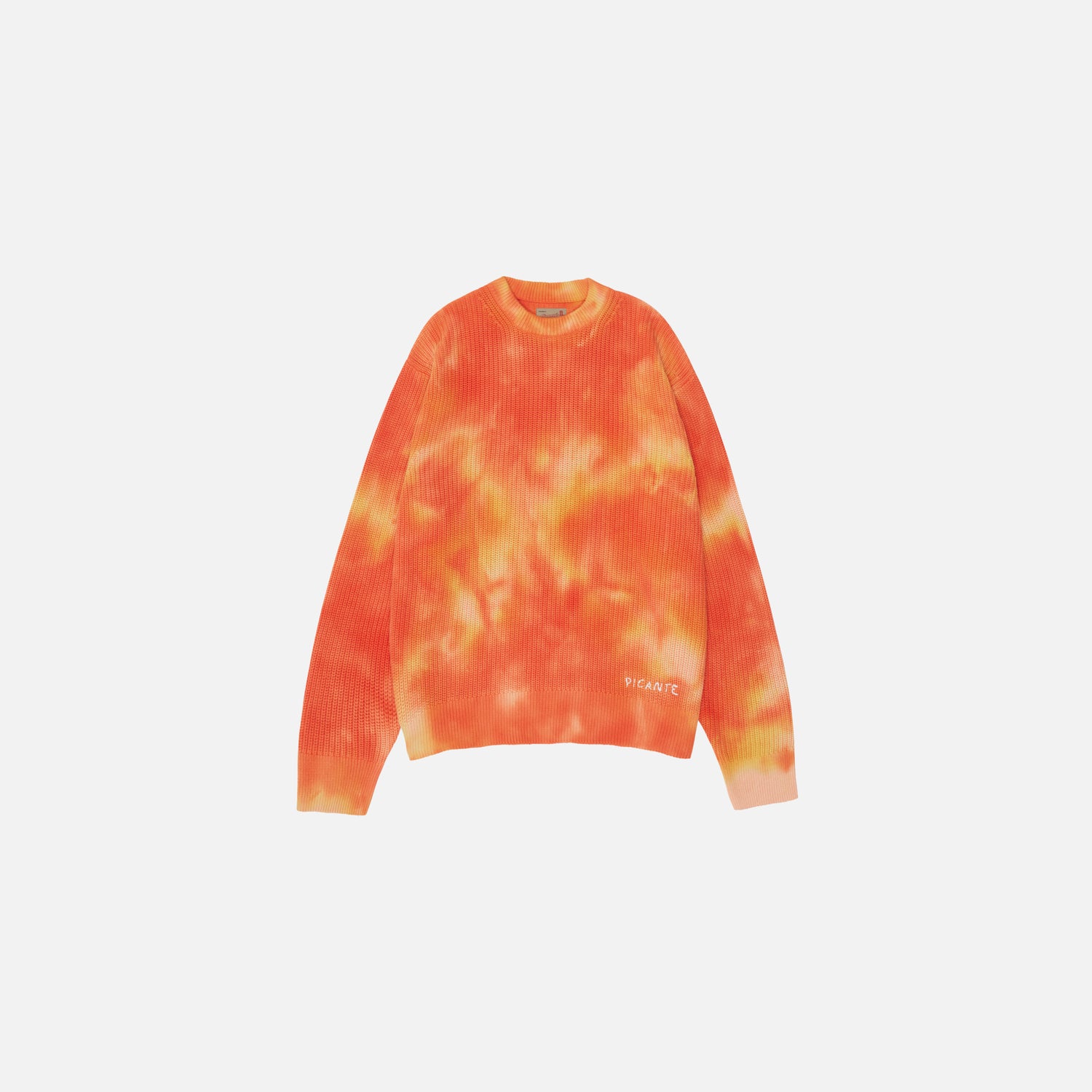 RIBBED KNIT SWEATER TIE DYE SUNBURST