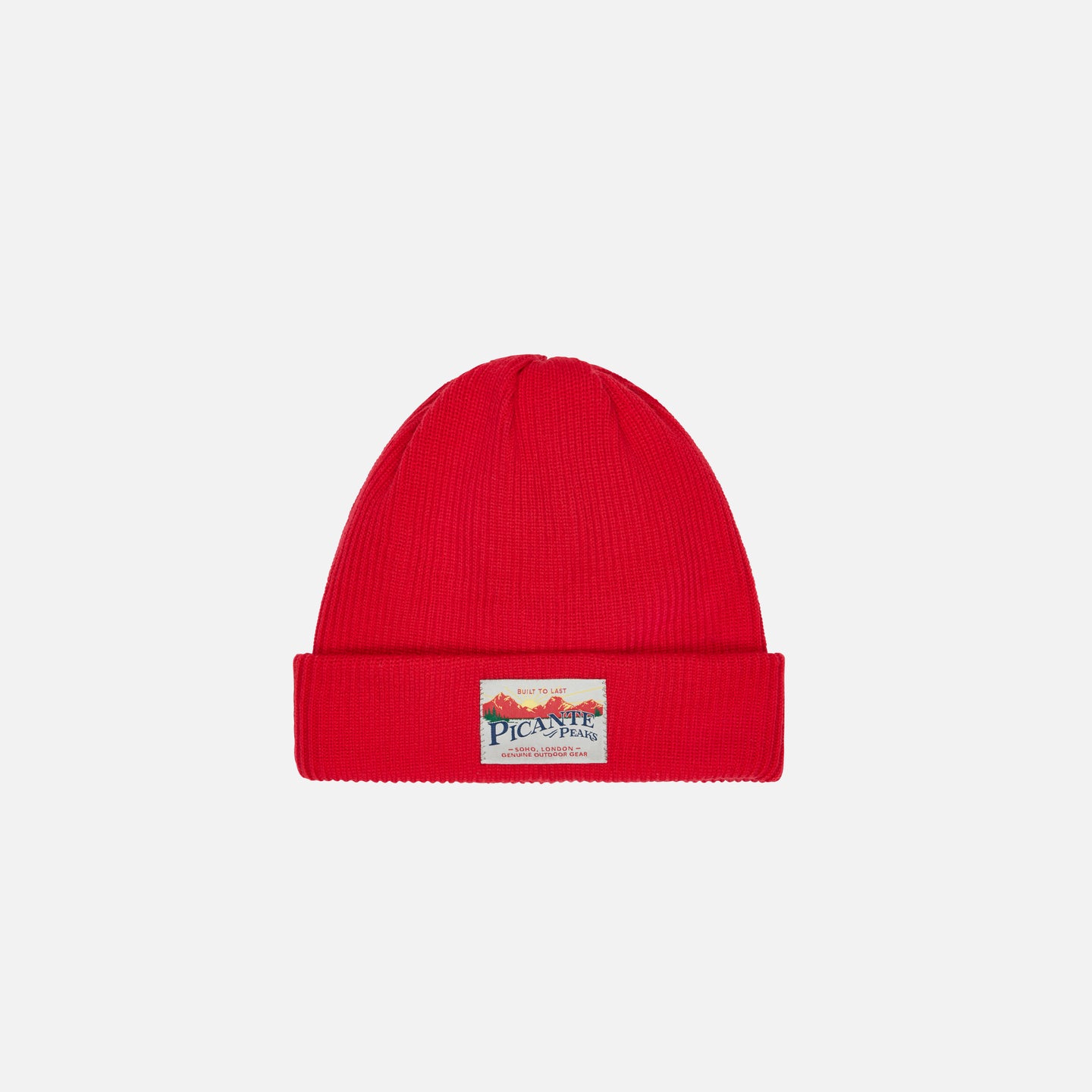 PEAKS LAMBSWOOL DOUBLE-LAYERED BEANIE RED